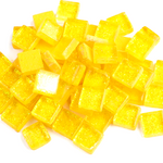 10mm bright yellow glitter tiles