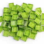 10mm lime green glitter tiles