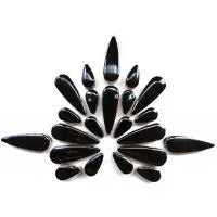 Black Ceramic Teardrops Meisha Mosaics