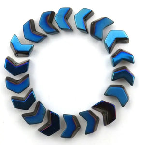 
                  
                    Electroplated Chevron Beads - Blue Meisha Mosaics
                  
                