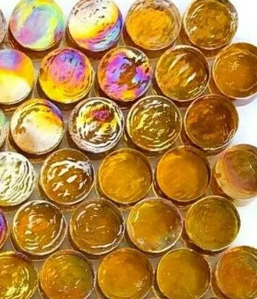 Large Amber Iridised Rounds Meisha Mosaics