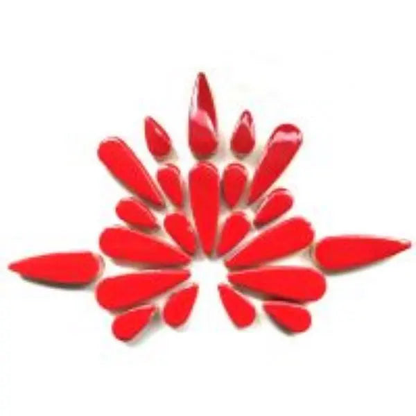 Poppy Red Ceramic Teardrops Meisha Mosaics