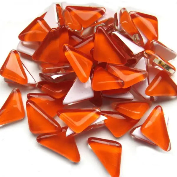 Satsuma Orange Glass Melt Triangles Meisha Mosaics