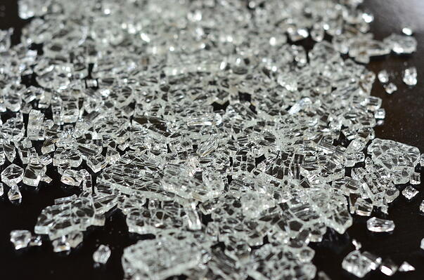 Tempered glass - clear and broken for mosaics